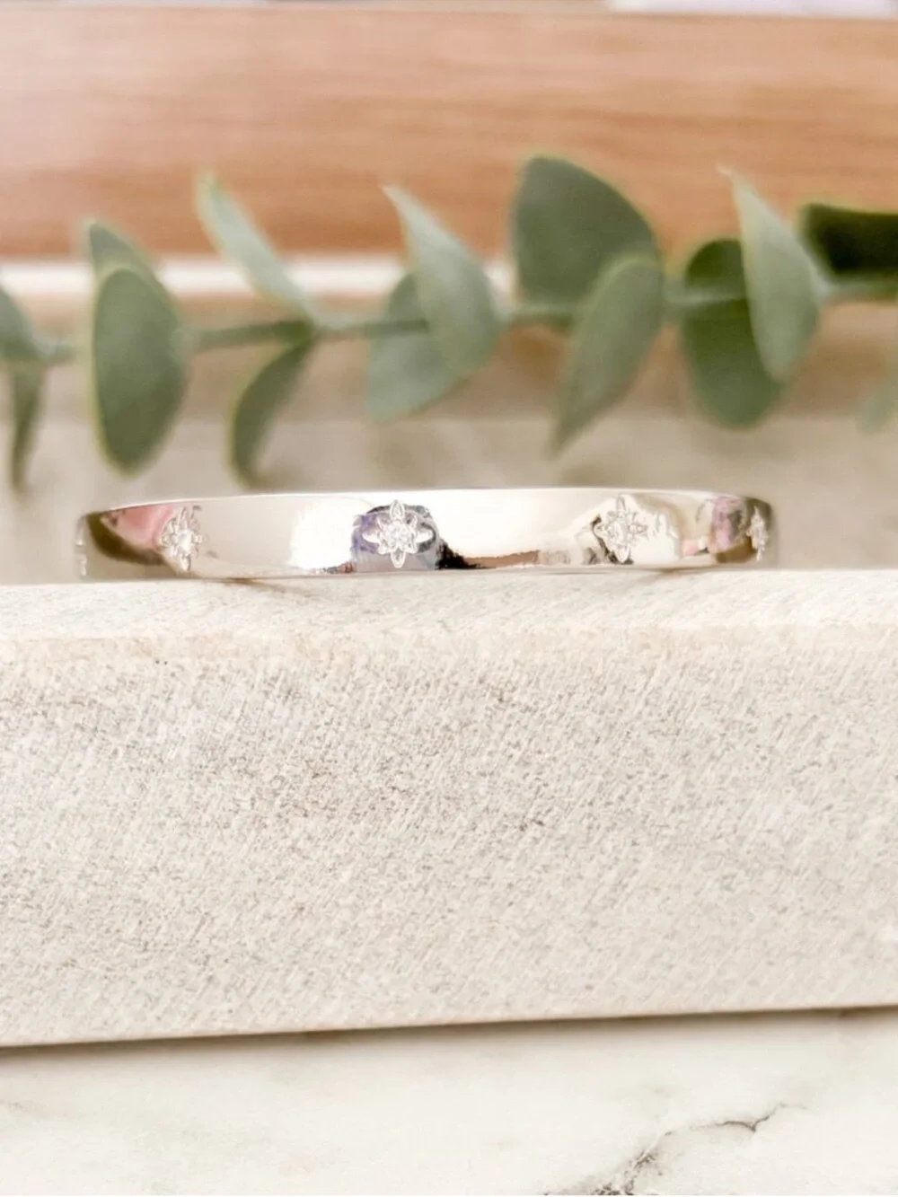 925 Sterling Silver Cuff Bracelet Star Celestial Bangle Bracelet Hypoallergenic